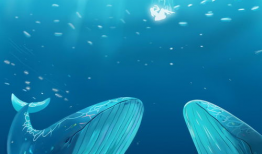 漫画鲸鱼,海洋巨兽的奇幻之旅